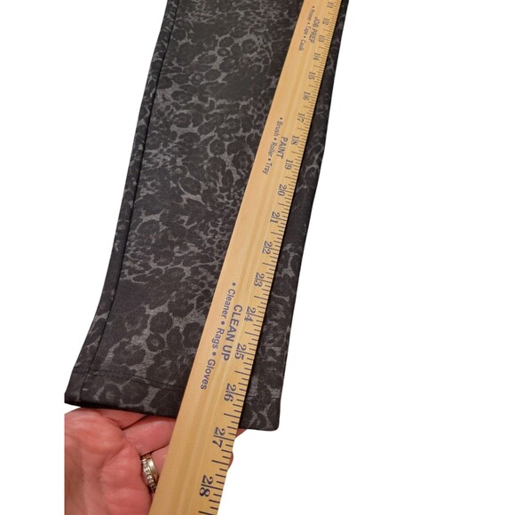 Sanctuary Black Gray Leopard  Ankle Pants Large Stretch EUC B22 - Picture 6 of 11